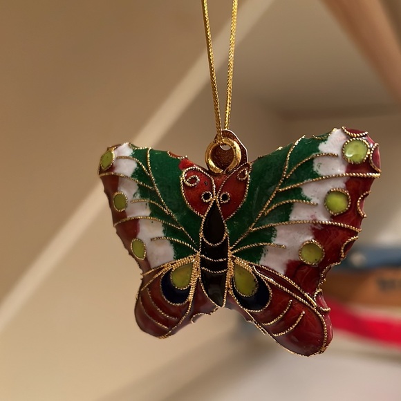 3 Vintage Cloisonné Enameled gold tone metallic Figurine Ornaments, ~3” - Picture 5 of 17